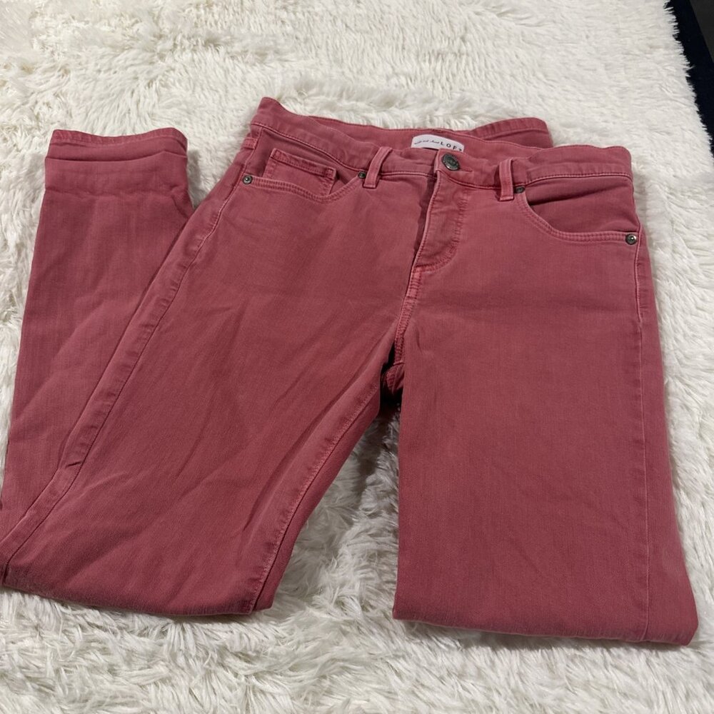 Ann Taylor LOFT womens Modern Skinny Crop Pink 28 / 6 stretch preppy